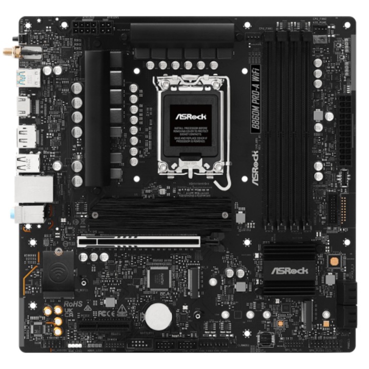 Alaplap ASRock B860M PRO-A WiFi, Intel B860, LGA 1851, DDR5, mATX