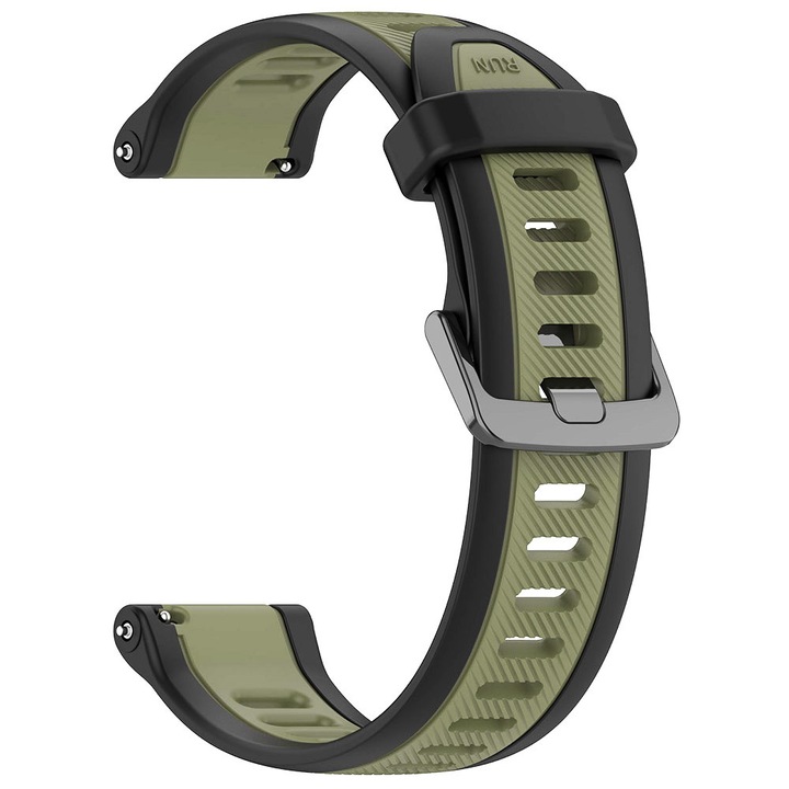 Каишка за смарт часовник Huawei Watch GT 4 (46 мм) / Huawei Watch GT 3 (42 мм) / GT 3 Pro (43 мм) - силиконова каишка Quickfit - ширина 20 мм - тъмнозелена
