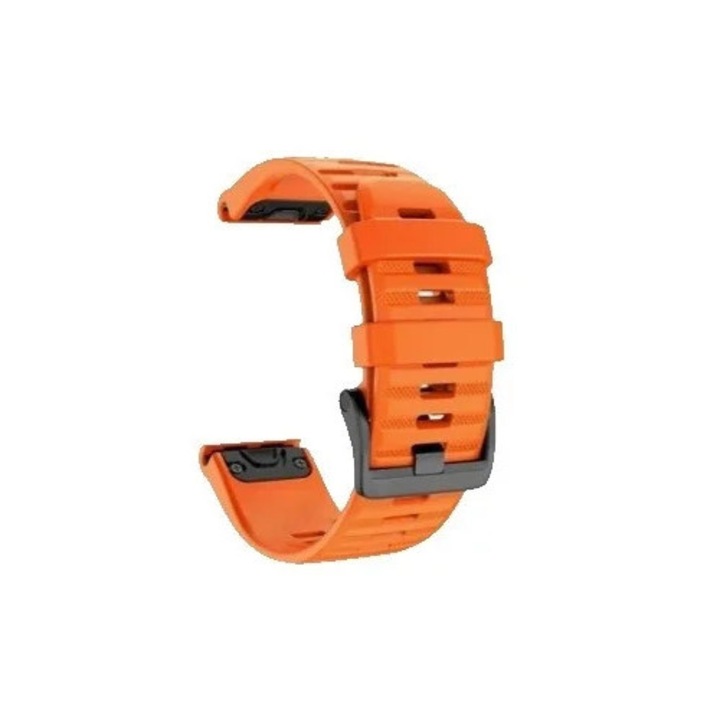 Curea ceas din silicon compatibil Garmin Fenix 6/6 Pro, latime curea 22 mm, portocaliu, eR D L