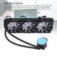 Hűtő, Rqiurpn, 360 A-RGB, 360mm, 3 RGB PWM ventilátor, AM4/1700/AM5/1155 kompatibilis, fekete