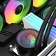 Hűtő, Rqiurpn, 360 A-RGB, 360mm, 3 RGB PWM ventilátor, AM4/1700/AM5/1155 kompatibilis, fekete