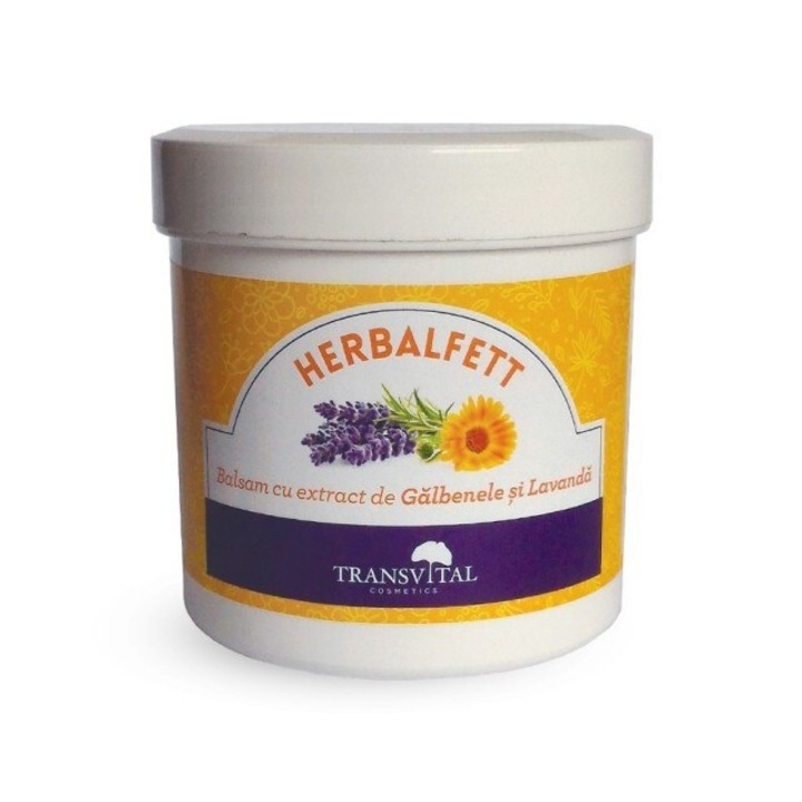 Herbalfett Balsam cu extract de Galbenele si Lavanda, 250 ml, Transvital