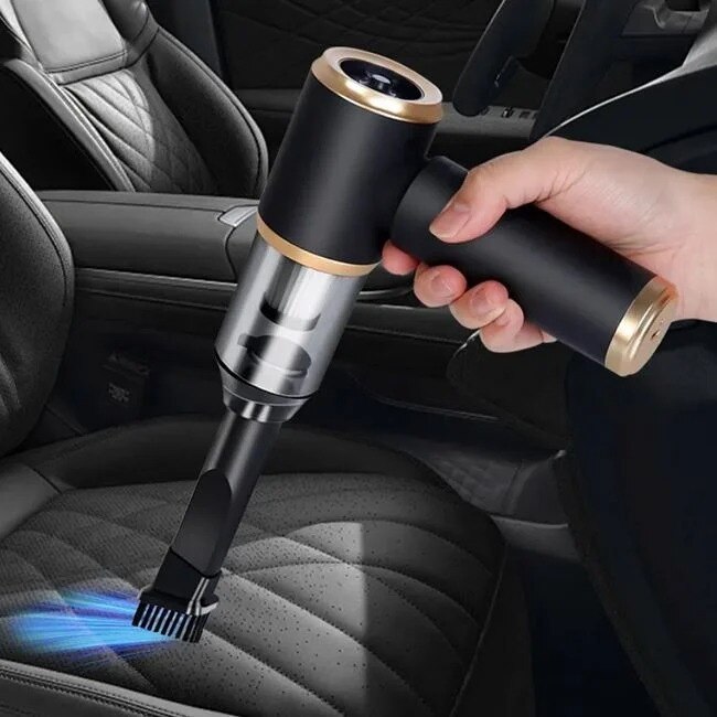 Aspirator auto, electric cu acumulator 5V/1A, 7.4V 50W, CasaShop®, cu 5 accesorii, filtru de praf, cablu USB