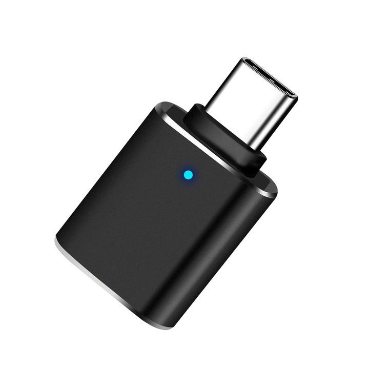 USB 3.0 anya - Type-C apa adapter, univerzális, OTG funkció, alumínium, fekete