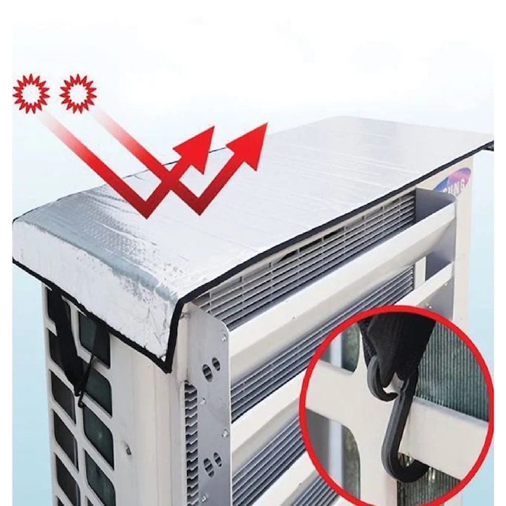 Alumínium védőburkolat kültéri klímaberendezéshez, 95x47 cm