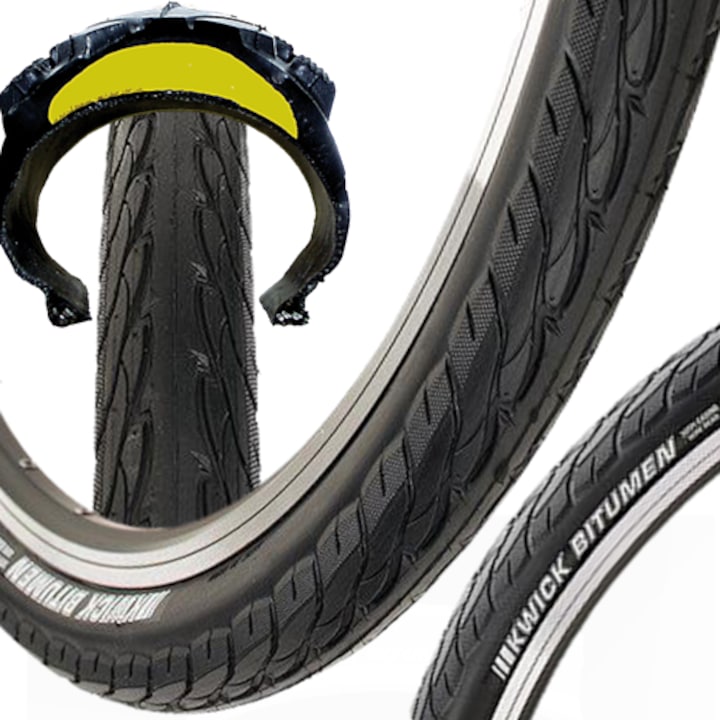 Cauciucuri bicicleta Kenda K1068 Kwik Bitumen, antiperforare, negru, 700x35cm