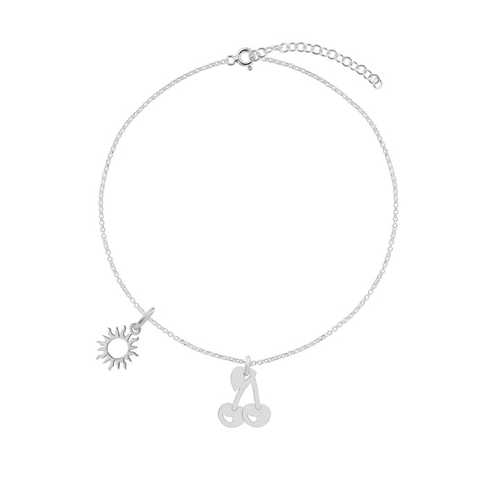 Bratara de picior din argint, Sun and Cherries