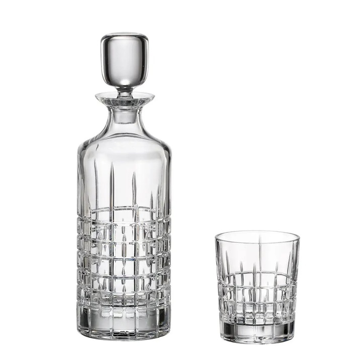 Set decantor + 6 pahare DOF Tumbler 340ml cristal Bohemia Ricky