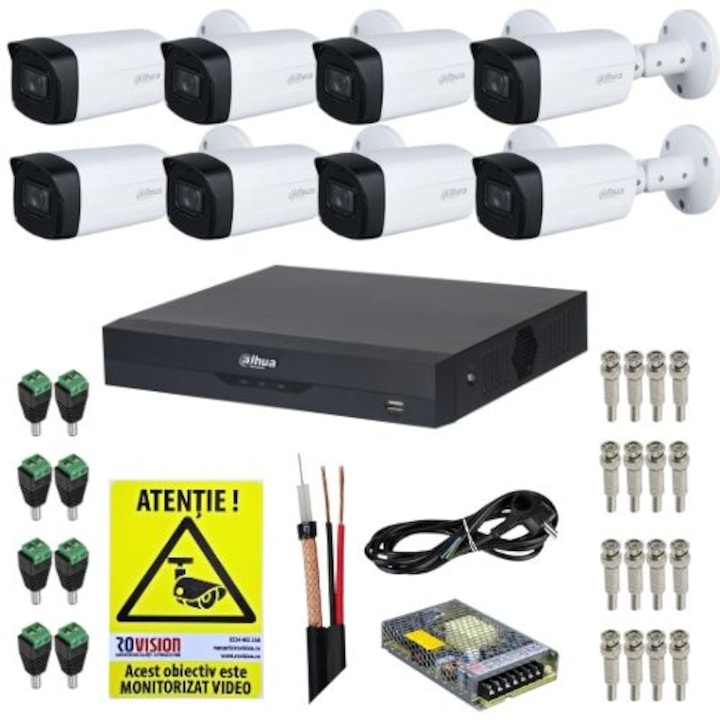 Kit Supraveghere, 6MP, 4 Camere, Design Rezistent la Vreme, 8CH NVR
