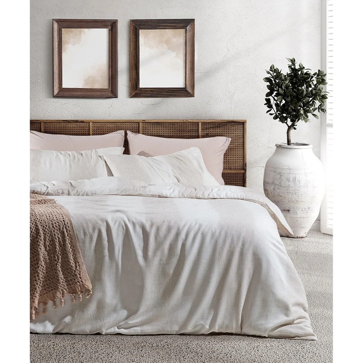 Madame Coco ágyneműhuzat-szett, világos bézs, 200x220cm, 240x260cm, 50x70cm, 1 paplanhuzat, 1 lepedő, 2 párnahuzat