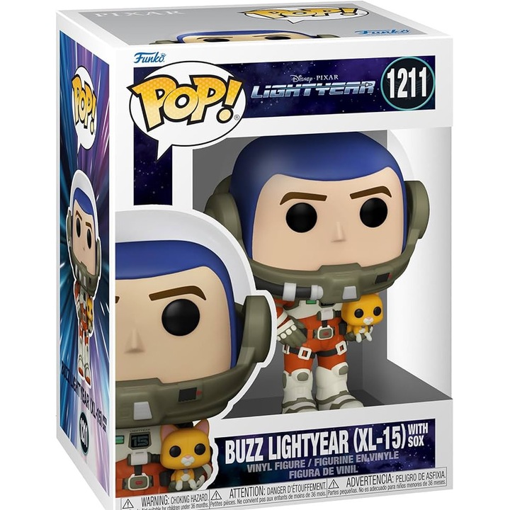 Figurină, Funko POP, Lightyear Buzz Lightyear & Sox, 9 cm, multicolor, set collectible