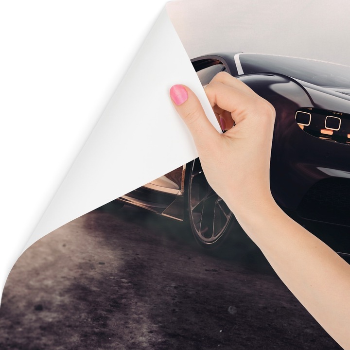 Fototapet Muralo Decoratiuni Exclusive pentru 405 cm x 270 cm Camera Adolescentului Masina Sport Neagra Abstractie moderna usor de curatat