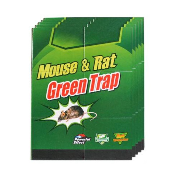 10 x Capcane cu lipici pentru sobolani RoveRim®, soareci, insecte, daunatori, din carton, tip carte, adeziv puternic, fara miros, reutilizabile, pentru exterior/interior, non-toxic