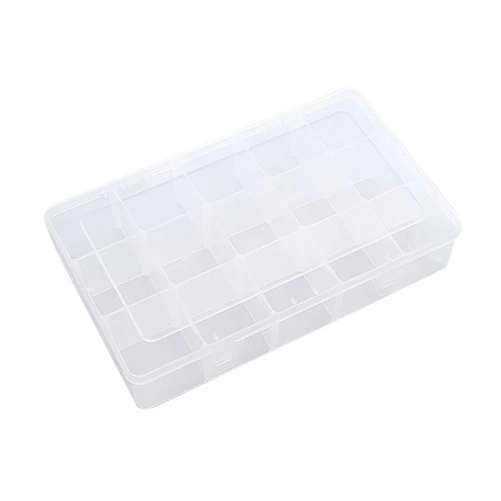 Cutie depozitare YANYXR plastic transparent 15 compartimente 30x20x10cm