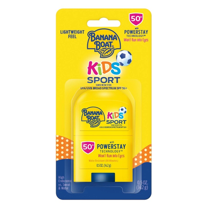 Stick Protectie Solara, Banana Boat, Sport Kids, impotriva UVA si UVB, SPF 50, Rezistent la Apa si Transpiratie, fara Parfum, 14.2gr