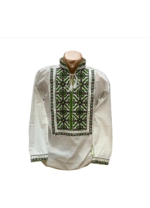 Ie traditionala, pentru Barbati, Alb-verde