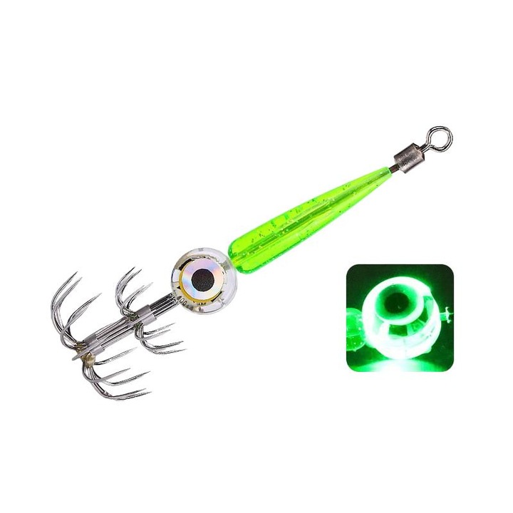 Carlig de pescuit No.4 luminos, verde, dimensiune optimizata