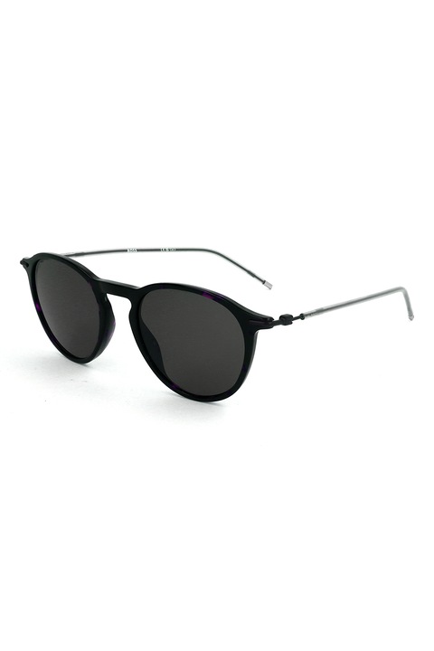 BOSS, Ochelari de soare rounzi cu lentile uni, 50-20-145, Negru/Violet