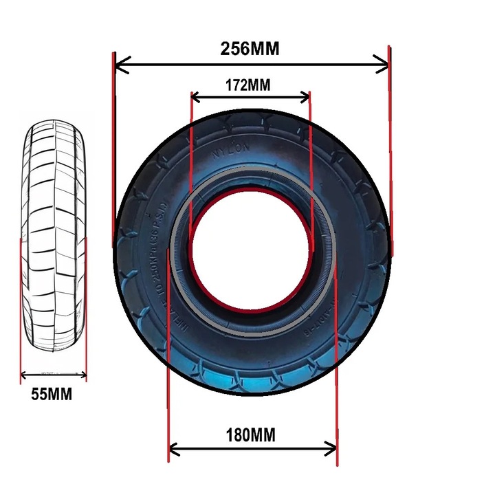 Cauciuc / Anvelopa trotineta Sedona 255x55