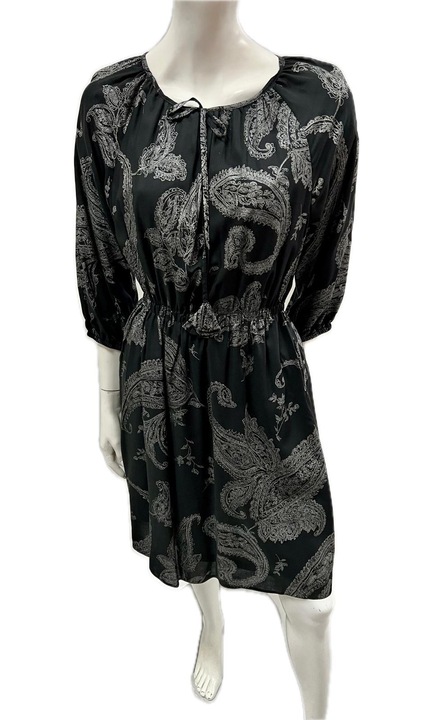 Rochie dama, Cu captuseala, Maneca 3/4, Viscoza, Imprimeu Abstract