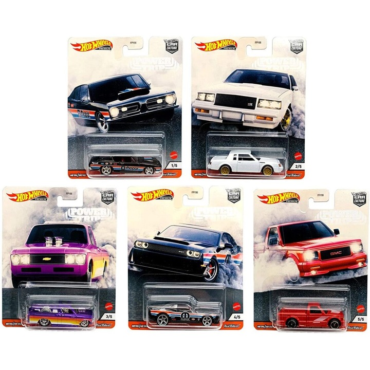 5 darabos Power Trip 1:64 Hotwheels modellautó készlet