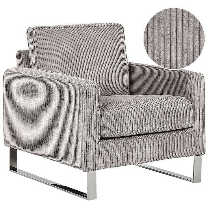 Fotoliu VIND Velur Gri deschis