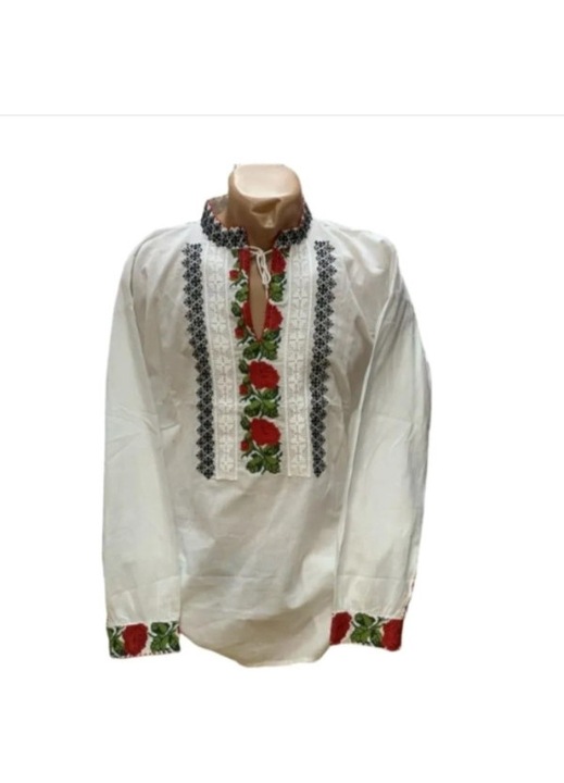 Ie traditionala, pentru Barbati, Alb-Rosu