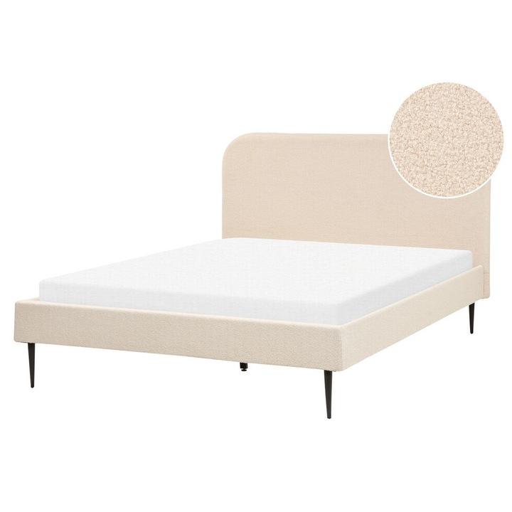 Pat cu lamele Boucle FLAYAT 140 x 200 cm Bej deschis