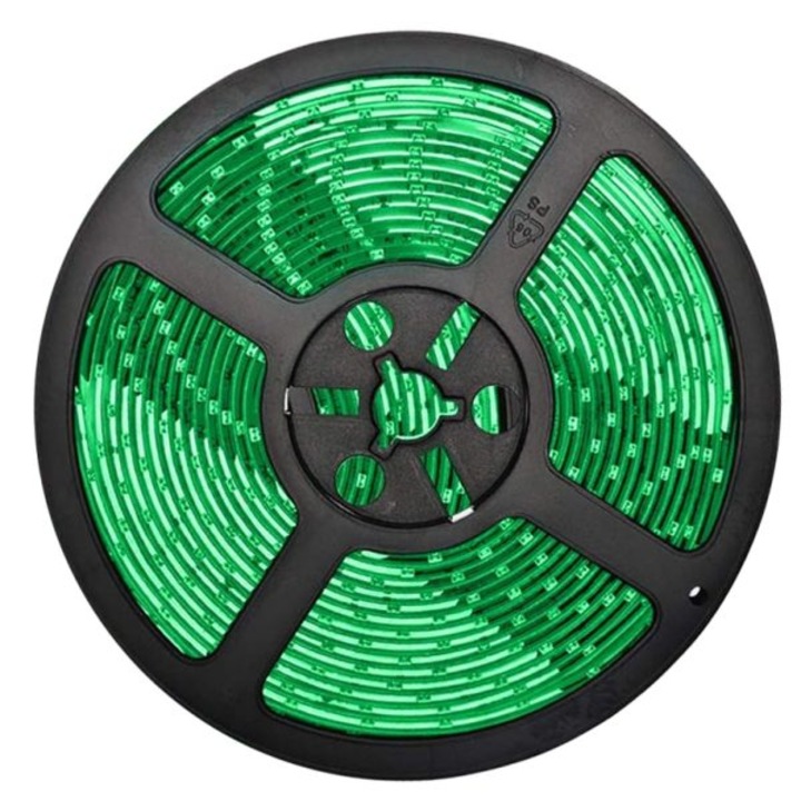 LED лента 12V, интензивна зелена светлина, 120 LED/м, IP20, ролка 5 метра – Професионално декоративно осветление за интериор