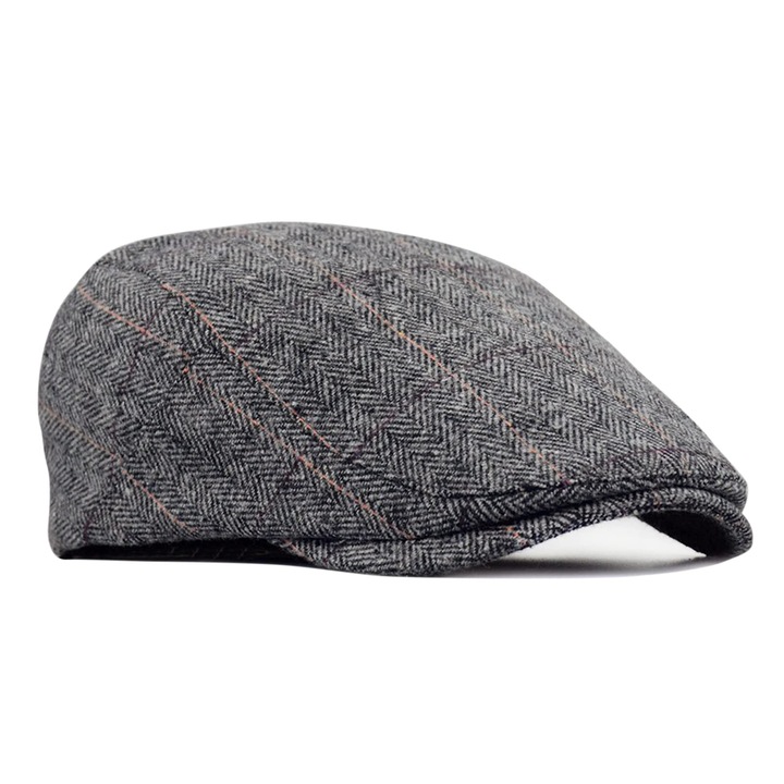 Basca unisex, ajustabila, din lana, gri, 55-59 cm