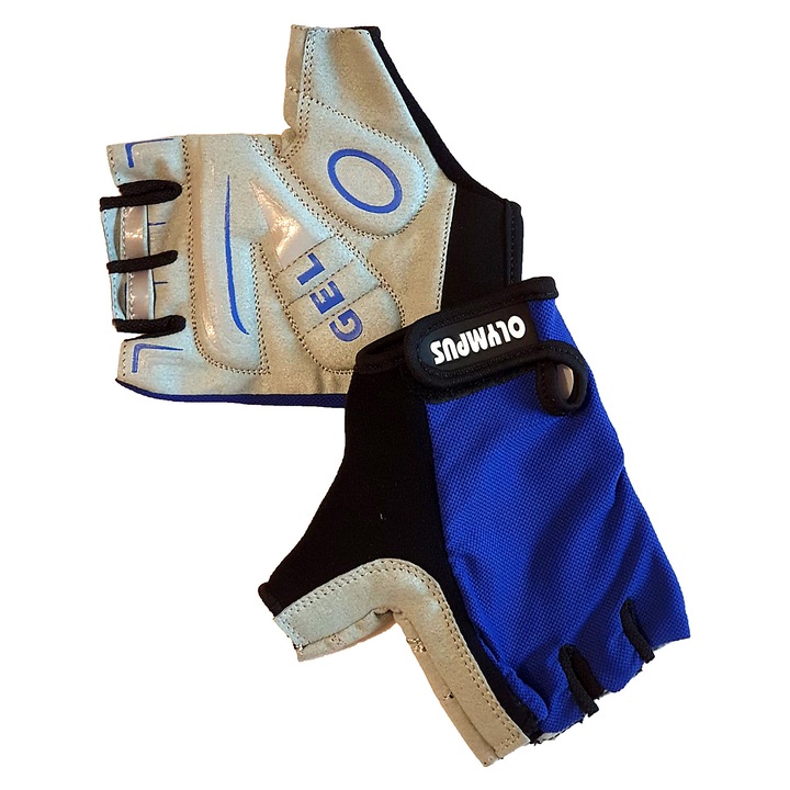 Manusi Fitness Dama Olympus, Material Respirabil, Albastru/Gri