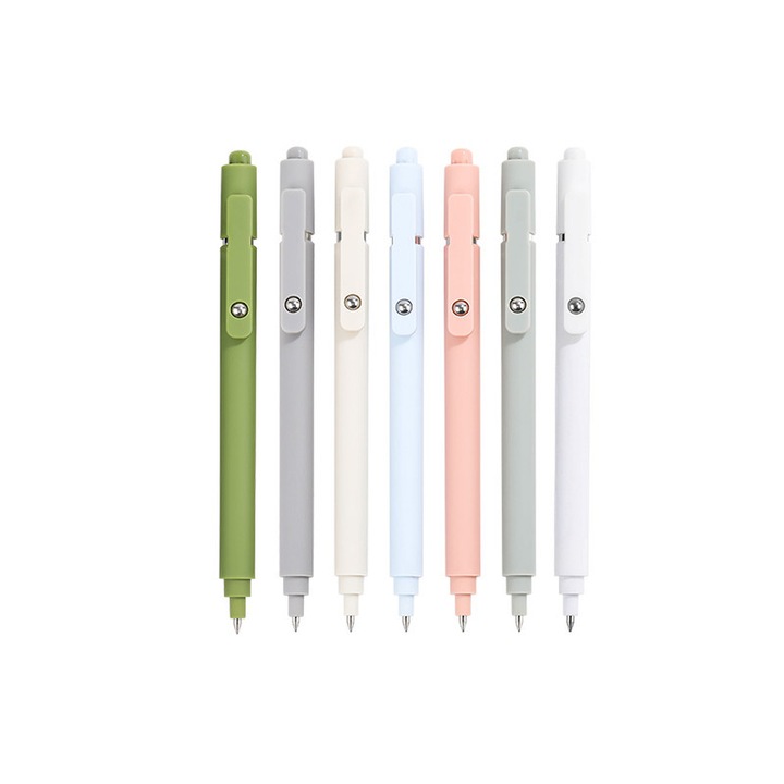 Комплект от 7 гел химикалки 0.5 мм, черно мастило, многоцветни – бързосъхнещи, фино писане, не се размазват