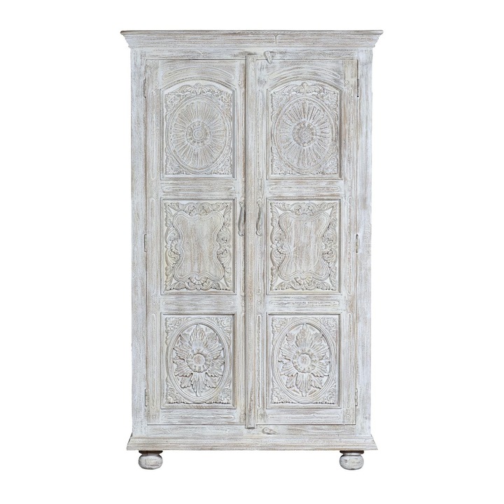 Dulap GINER Y COLOMER, 2 usi, alb, 200x114x40cm, 3 rafturi