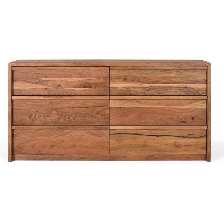 Giner y Colomer fiókos komód tömör natúr akácfából 75x150x40cm