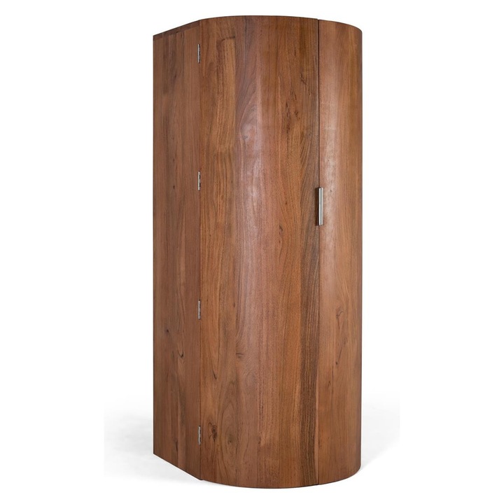 Dulap bar GINER Y COLOMER din lemn masiv de salcam, 2 usi, natural, 190x80cm