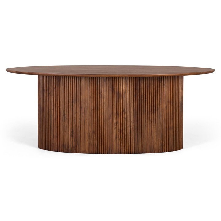 Овална трапезна маса от акациево дърво 200x110см, GINER Y COLOMER, 76см