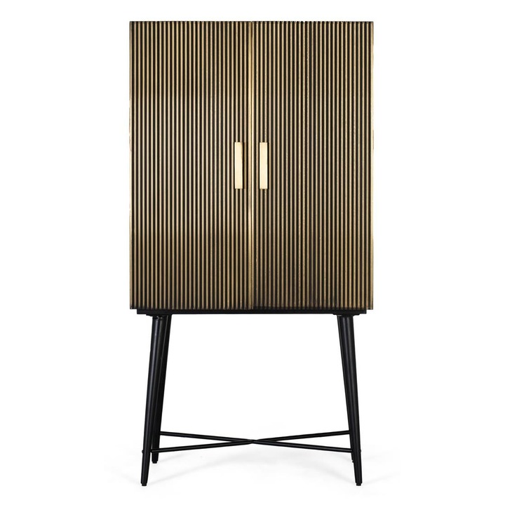 Dulap 2 usi Giner y Colomer mango bronz negru 163x85x40cm