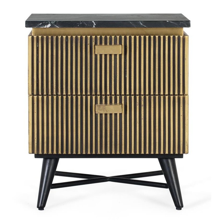 Холни маси, GINER Y COLOMER, 2 чекмеджета, бронз, 50x40x60см