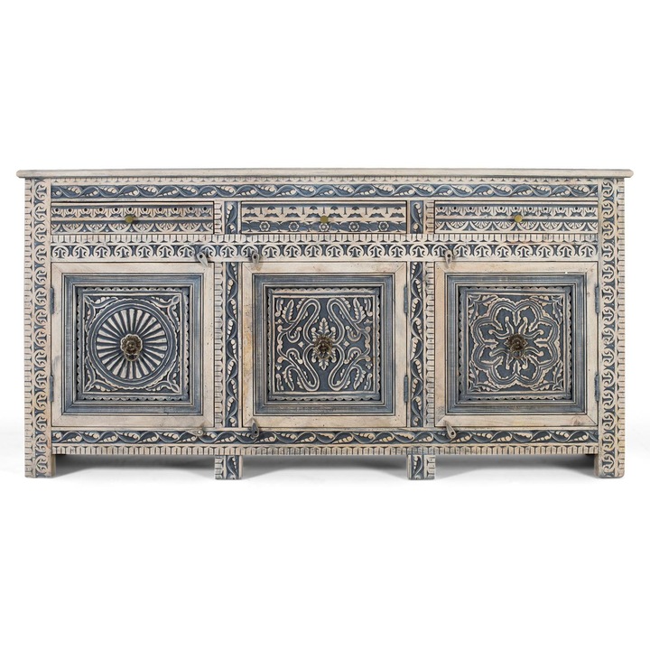 Comoda GINER Y COLOMER, 3 compartimente, 3 usi, alb spalat