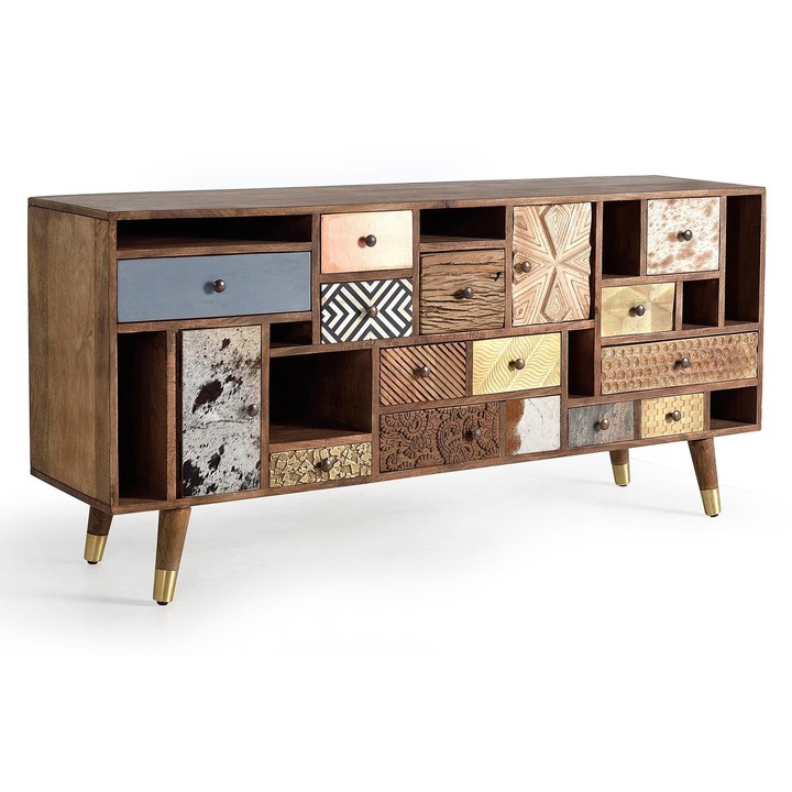 Скрин от масивно мангово дърво, GINER Y COLOMER, с 3 вида покритие, 80x40x90 см