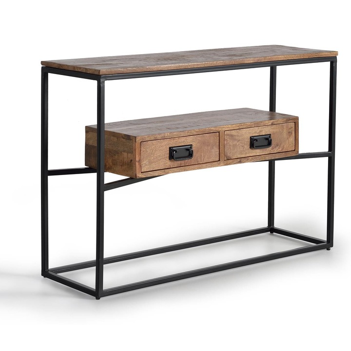 Comoda, GINER Y COLOMER, stil industrial, lemn de mango cu accente metalice