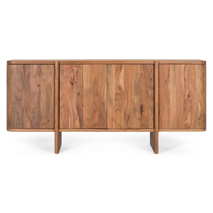 Comoda GINER Y COLOMER, 170x40x79 cm, 4 usi, lemn, maro