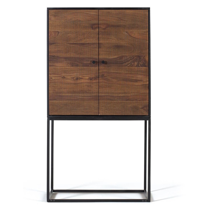 Rózsafa szekrény, GINER Y COLOMER, fém lábak, barna