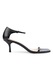 Potamy, Sandale de piele cu varf patrat, Negru, 37