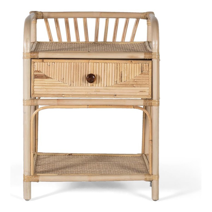 Noptiera GINER Y COLOMER, ratan natural, 65x50x40cm, 7kg