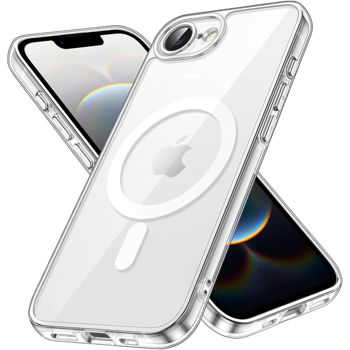 Husa pentru Apple iPhone 16e, BestCase® Husa Anti Shock 1.5mm, Tehnologie MagSafe, Protectie Camera, Transparent