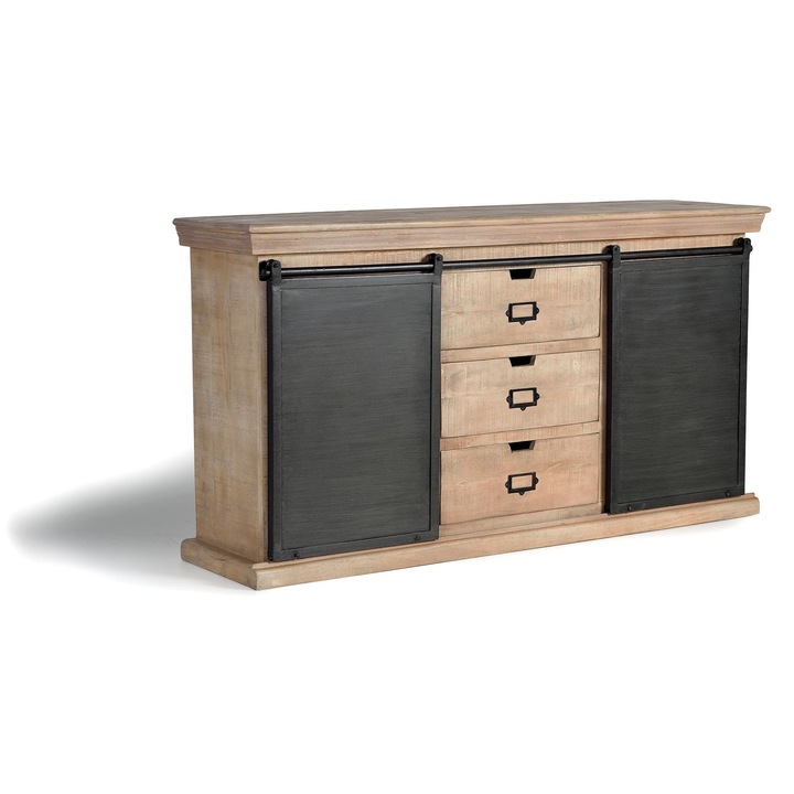 GINER Y COLOMER fiókos szekrény, mangófa és fém részletek