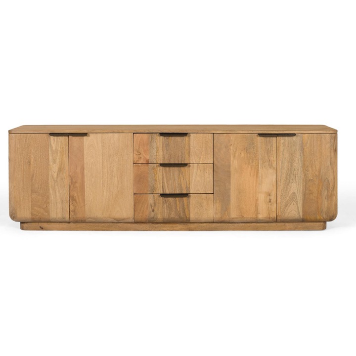 Dulap pentru living, GINER Y COLOMER, lemn de mango, culoare naturala, colturi rotunjite