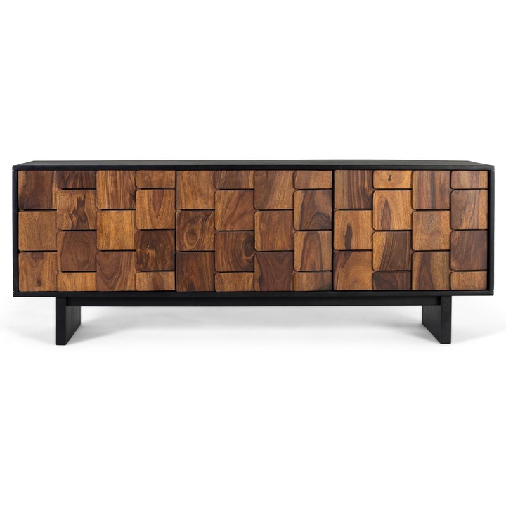 Comoda TV 3 usi, GINER Y COLOMER, lemn de mango