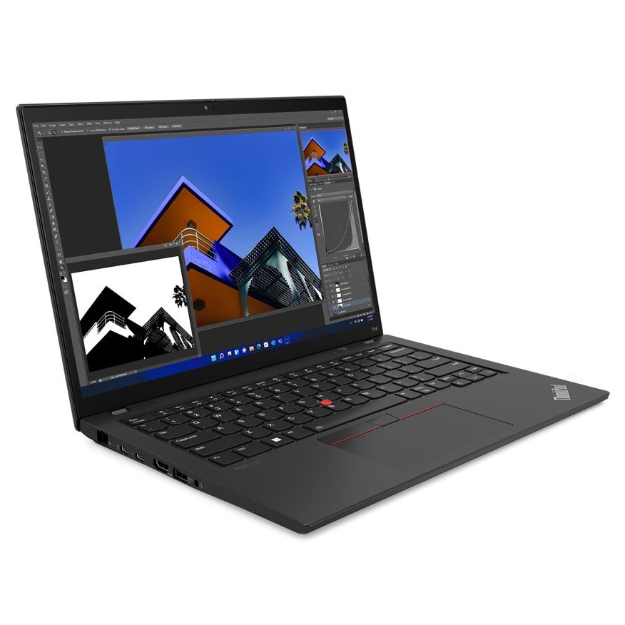 Laptop Lenovo ThinkPad T14 Gen 4 (AMD), 14" WUXGA 1920x1200 IPS 500nits Touchscreen, AMD Ryzen 5 PRO 7540U 6-core, 16GB DDR5, 512 GB SSD m2 PCIe, AMD Radeon 740M Graphics, Windows 10 Pro, Carbon Fiber Body 1.35 kg. Thunder Black